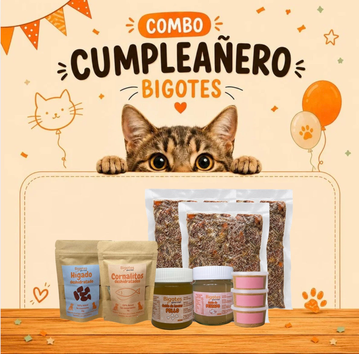 Combo cumpleañero - gatos
